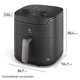 Fritadeira Air Fryer Electrolux por Rita Lobo, 5,6 Litros, Cinza, 1400 W - Eaf40 - 8