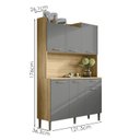 Ver imagem 4 de Kit Cozinha 6p 1g 122 Cm Genova Freijo Gris Ktp