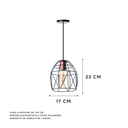 Ver imagem 2 de Kit 2 Pendentes Aramado Bala 23 Cm Decorações Cor: Preto