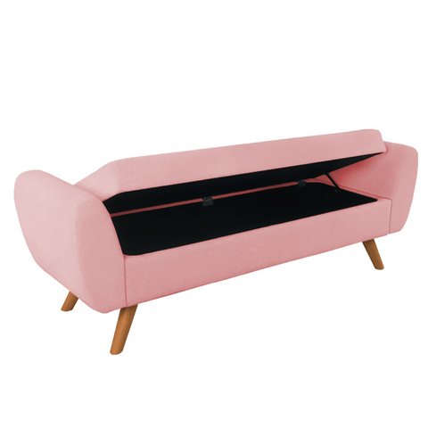 Recamier Bau Italia 1,60m Suede Rosa Bebe - Inova Decor Inova Decorações