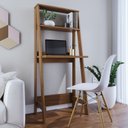 Ver imagem 1 de Escrivaninha com Estante Tok 2 Prateleiras 61cm Yescasa Noce Milano