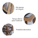 Ver imagem 2 de Escrivaninha com Estante Tok 2 Prateleiras 61cm Yescasa Noce Milano