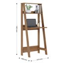 Ver imagem 4 de Escrivaninha com Estante Tok 2 Prateleiras 61cm Yescasa Noce Milano