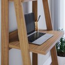 Ver imagem 6 de Escrivaninha com Estante Tok 2 Prateleiras 61cm Yescasa Noce Milano