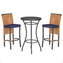 Ver imagem 1 de Mesa Bistrô e 2 Banquetas Roma Preta Corda Náutica Estofado 10 Trama Original