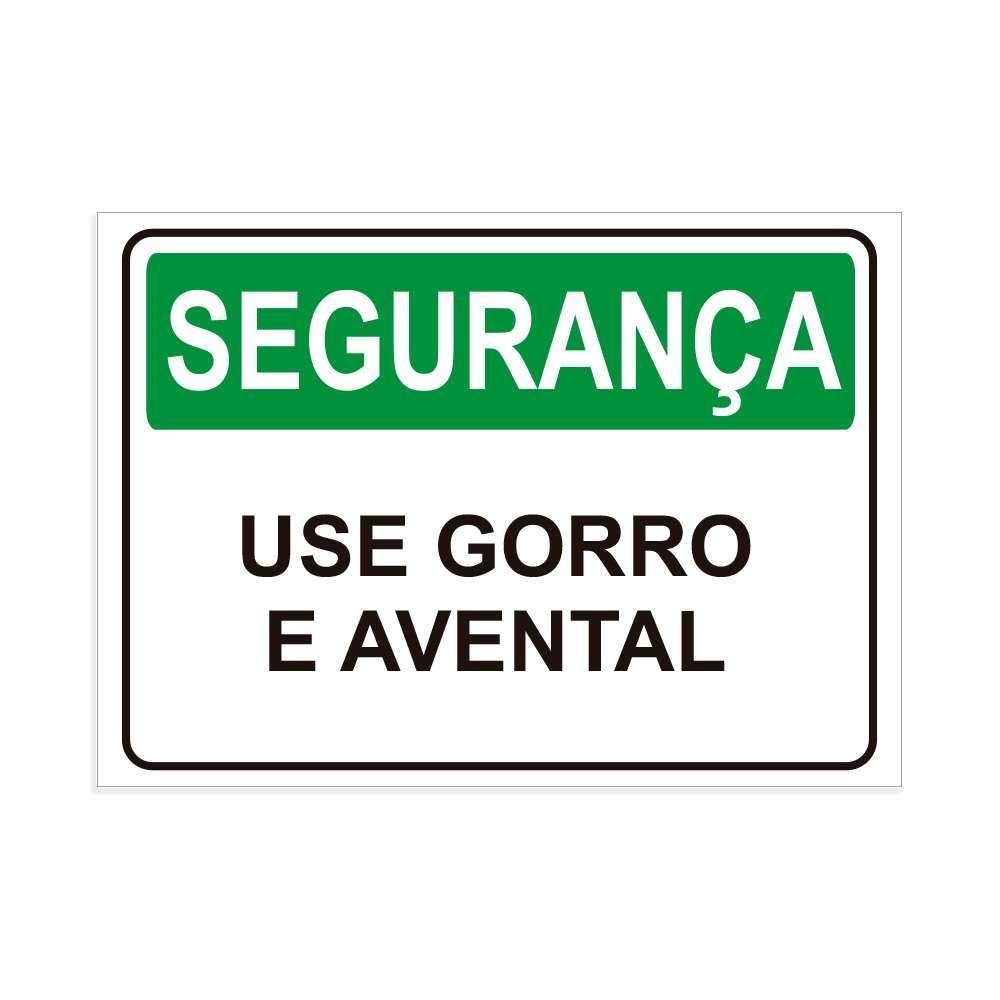 Placa de Sinalização Segurança Use Gorro e Avental em Pvc - 1