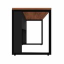 Ver imagem 5 de Mesa de Escritório Retangular Plataforma de Trabalho Industrial MDP 120cm Nogal com Preto F5 Office