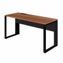 Ver imagem 2 de Mesa de Escritório Retangular Plataforma de Trabalho Industrial MDP 120cm Nogal com Preto F5 Office