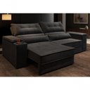 Ver imagem 3 de Sofá com Chaise Manhattan 3 Lugares Retrátil e Reclinável 210cm Grafite Cia Lar