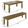 Conjunto Mesa 1,82m e 2 Bancos Rústico Corona Ideal P/ Area Externa Madeira Maciça  - 4