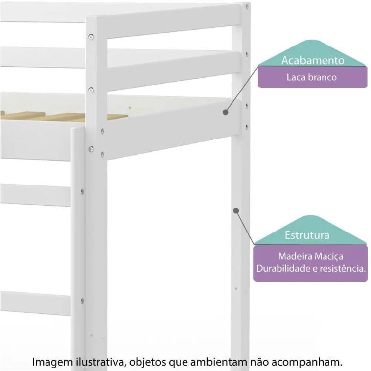 Cama Infantil com Escorregador Prime Alta II Telhado II Casatema - 3