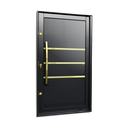 Ver imagem 1 de Porta Pivotante Alumínio Lamb.Evolution c/Pux.e.Elite Preto Gold 240x130 Brimak