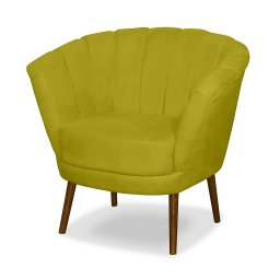 Kit 02 Poltrona Pétala Flor Decorativa Suede Amarela - 4