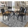 Conjunto Sala de Jantar 1 Mesa Tampo Vidro Redondo 4 Cadeiras Hydra Plus - 1
