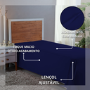 Ver imagem 4 de Lençol Cama Box Solteiro 400 Fios sem Elástico Virol Toque Extra Macio:azul Marinho