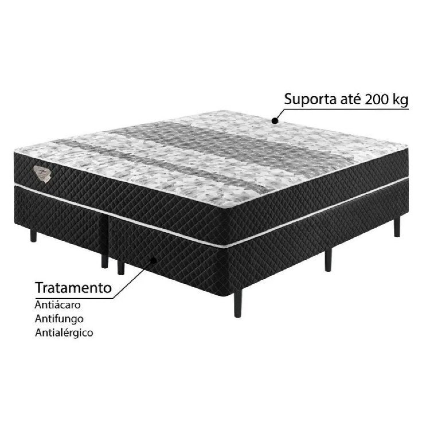 Cama Box King Size Soft Comfort Molas Verticoil 60x193x203cm Casatema - 3