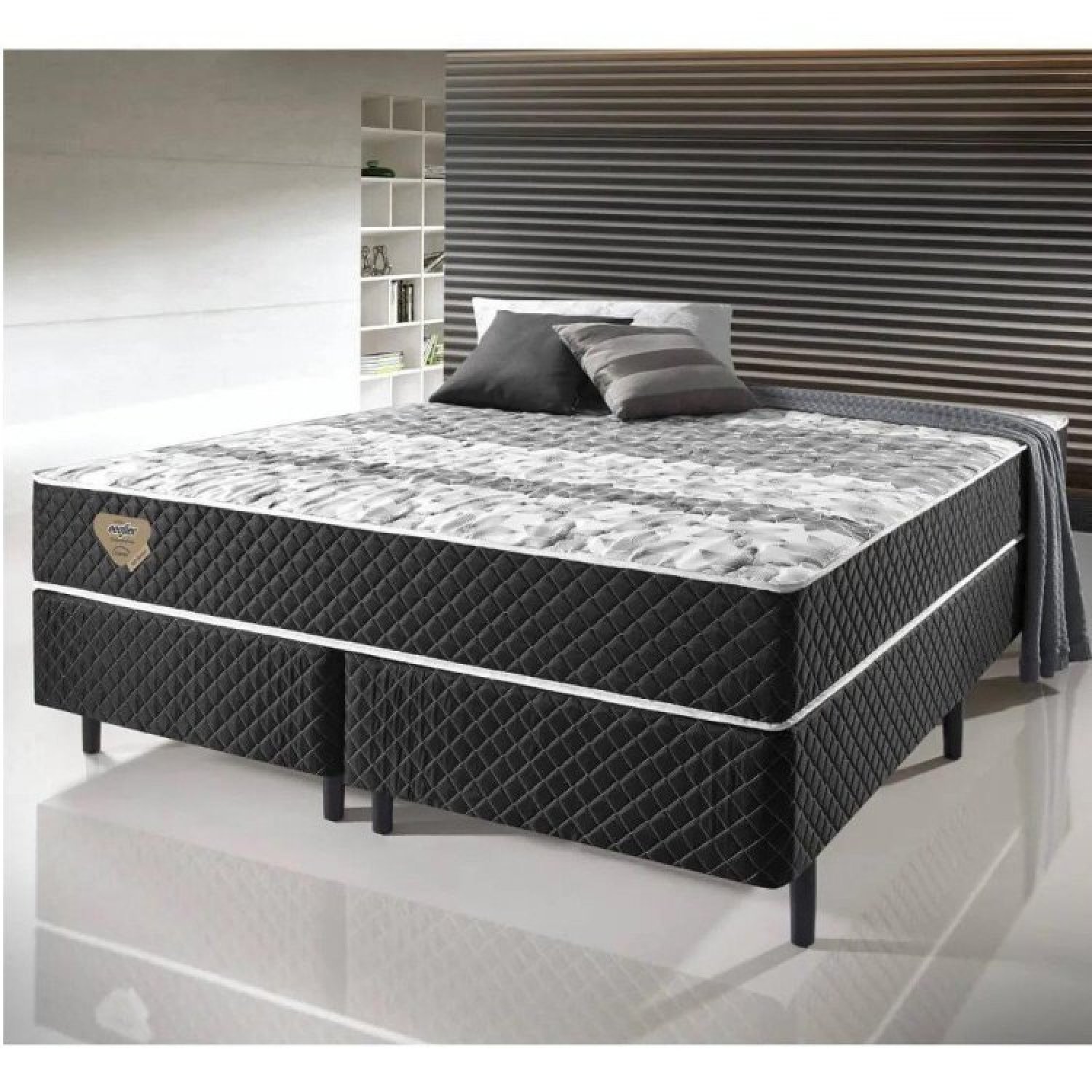 Cama Box King Size Soft Comfort Molas Verticoil 60x193x203cm Casatema - 1