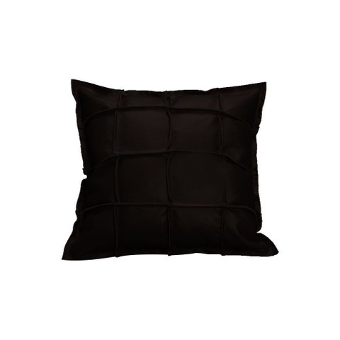 Almofada Decorativa de Couro Legítimo 50x50cm Luiza Marrom - Mozzelar