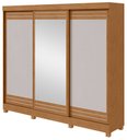 Ver imagem 1 de Guarda-roupas Casal Nice 3 Portas 1 Espelho 4 Gavetas Flex com Pés - Lopas Amendoa Clean/off White
