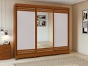 Ver imagem 7 de Guarda-roupas Casal Nice 3 Portas 1 Espelho 4 Gavetas Flex com Pés - Lopas Amendoa Clean/off White