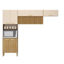 Ver imagem 3 de Cozinha Compacta Modulada 3 Peças 9 Portas sem Balcão Urbane Bege/Freijó/Vanilla/Ripado