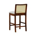 Ver imagem 4 de Banqueta Média com Telinha Pérola Madeira Maciça e Assento Estofado c/ 62cm Altura - Amêndoa Corano