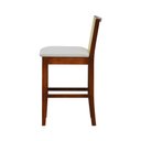 Ver imagem 6 de Banqueta Média com Telinha Pérola Madeira Maciça e Assento Estofado c/ 62cm Altura - Amêndoa Corano