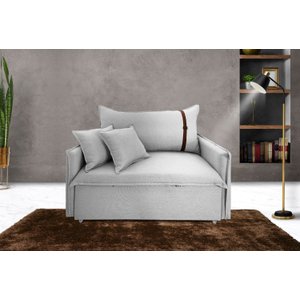 Poltrona Sofá-cama Valence Premium 140cm Softgel D33 - Linho Cinza Claro