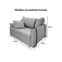 Ver imagem 3 de Poltrona Sofá-cama Valence Premium 140cm Softgel D33 - Linho Cinza Claro