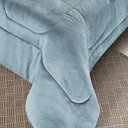 Ver imagem 3 de Coberdrom Casa Scarpa Apollo Queen Sherpa Pele de Carneiro + Manta Flannel - Azul Quartzo