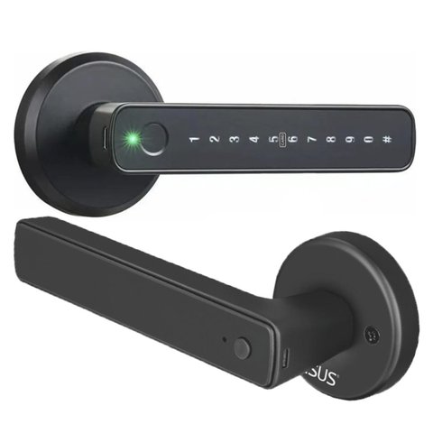 Fechadura Digital Eletronica App Celular Bluetooth Senha Biometria Cartao Tf Maçaneta Porta Portao I