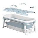 Ver imagem 4 de Banheira Ofurô Dobrável Portátil Adulto 200 Litros Azul 117 Cm com Suporte Vg+