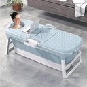 Ver imagem 2 de Banheira Ofurô Dobrável Portátil Adulto 200 Litros Azul 117 Cm com Suporte Vg+
