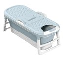 Ver imagem 3 de Banheira Ofurô Dobrável Portátil Adulto 200 Litros Azul 117 Cm com Suporte Vg+