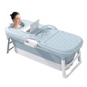 Ver imagem 1 de Banheira Ofurô Dobrável Portátil Adulto 200 Litros Azul 117 Cm com Suporte Vg+