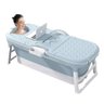 Banheira Ofurô Dobrável Portátil Adulto 200 Litros Azul 117 Cm com Suporte Vg+ - 1