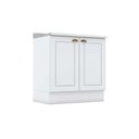 Ver imagem 1 de Gabinete de Cozinha Modulado Balcão com Tampo Americana com 2 Portas 80cm Branco
