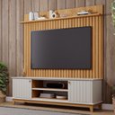 Ver imagem 1 de Rack 2 Portas e Painel Ripado Para TV até 70 Polegadas Porto Espresso Móveis