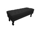 Ver imagem 1 de Recamier Luis Xv Capitonê Retrô 120cm Couro Preto Pés Madeira Mz Decor