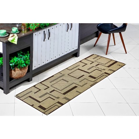 Passadeira Tapete Sisal 1,80m Marrom Bege Antiderrapante