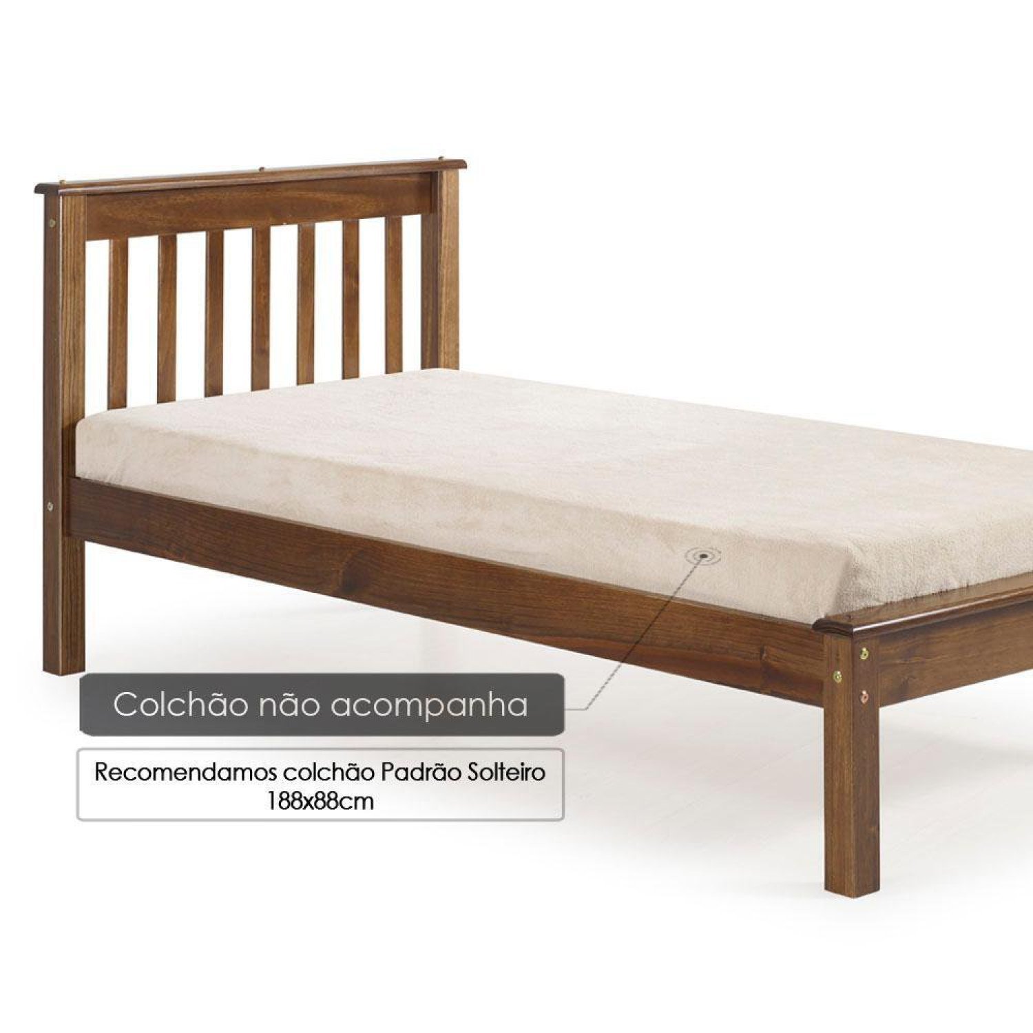 Cama de Solteiro Kingston em Madeira Maciça Casatema - 4