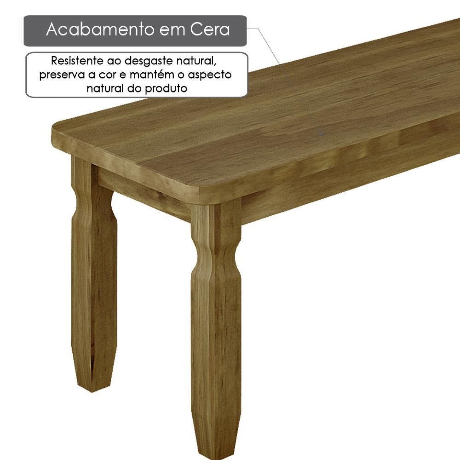 Banco Corona Rustico 140Cm Area Externa Madeira Macica  - 4