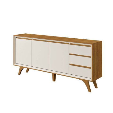 Buffet Vertex 3 Portas Pés Madeira Maciça:naturalle / Off White