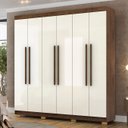Ver imagem 2 de Guarda Roupa Casal 218cm 6 Portas Bolty Imbuia/champanhe V02 - Mpozenato