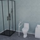 Ver imagem 2 de Barra Apoio Suporte Lado Direito de Aço P/ Vaso Sanitário Segurança Idoso Preto