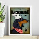Ver imagem 1 de Quadro Cozinha Dachshund 45x34cm - com Vidro:madeira Branca