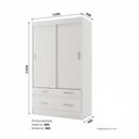 Ver imagem 3 de Guarda Roupa 2 Portas de Correr e 4 Gavetas Marel Branco