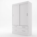 Ver imagem 2 de Guarda Roupa 2 Portas de Correr e 4 Gavetas Marel Branco