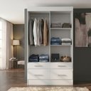 Ver imagem 4 de Guarda Roupa 2 Portas de Correr e 4 Gavetas Marel Branco