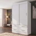 Ver imagem 1 de Guarda Roupa 2 Portas de Correr e 4 Gavetas Marel Branco